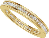 14K Gold Straight Baguette Natural Diamond Channel-Set Eternity Band – 1.4x.7 mm Stones - Yellow Gold - view 5