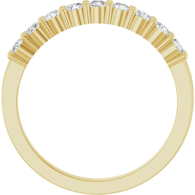14K Gold Round Lab-Grown Diamond Anniversary Band – 1/6–5/8 CTW - Yellow Gold - view 2