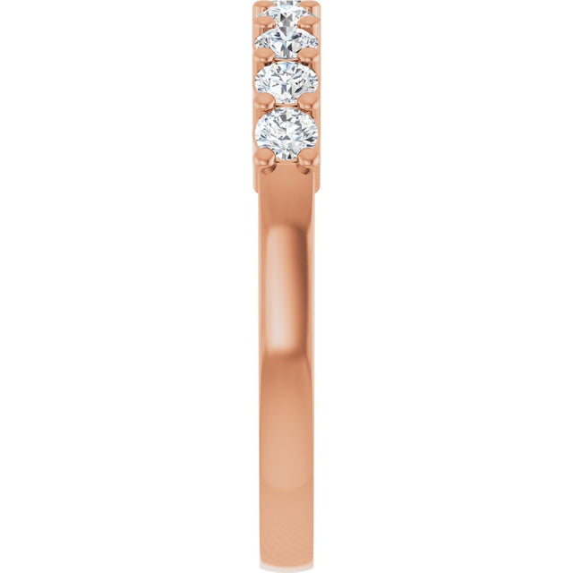 14K Gold Round Lab-Grown Diamond Anniversary Band – 1/6–5/8 CTW - Rose Gold - view 4