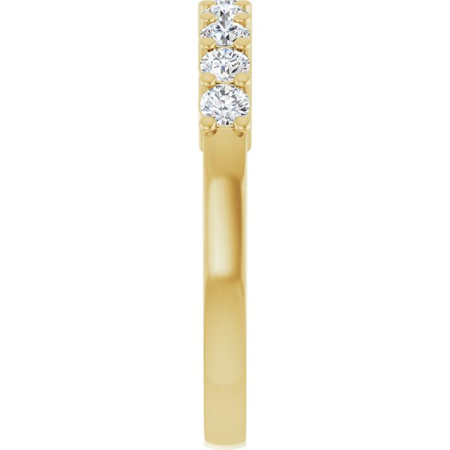 14K Gold Round Lab-Grown Diamond Anniversary Band – 1/6–5/8 CTW - Yellow Gold - view 4