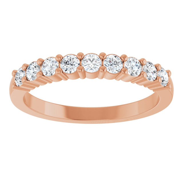 14K Gold Round Lab-Grown Diamond Anniversary Band – 1/6–5/8 CTW - Rose Gold - view 3