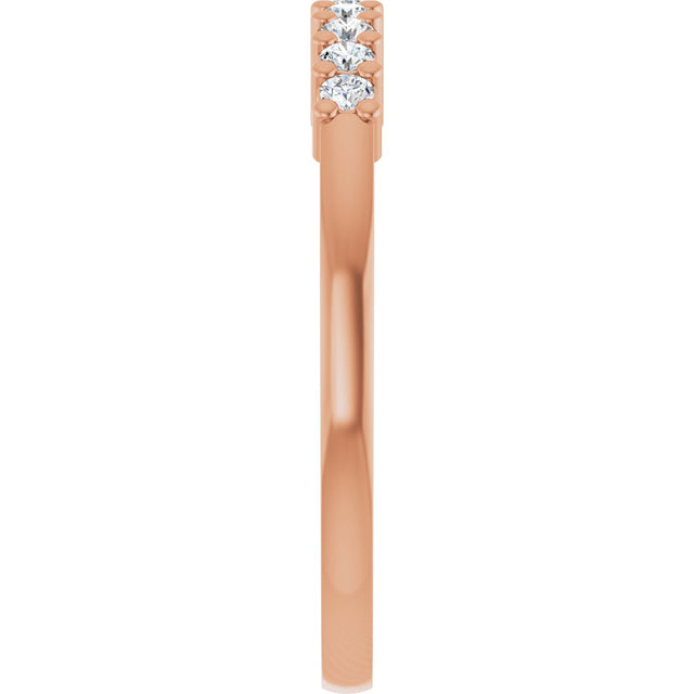 14K Gold Round Natural Diamond Anniversary Band – 1/5–5/8 CTW - Rose Gold - view 4