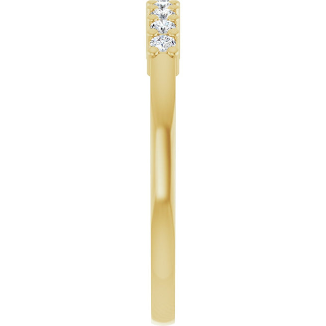 14K Gold Round Natural Diamond Anniversary Band – 1/5–5/8 CTW - Yellow Gold - view 4