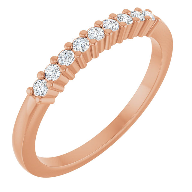 14K Gold Round Lab-Grown Diamond Anniversary Band – 1/6–5/8 CTW - Rose Gold