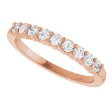 14K Gold Round Natural Diamond Anniversary Band – 1/5–5/8 CTW - Rose Gold - view 5