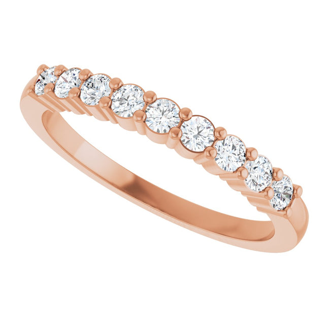14K Gold Round Natural Diamond Anniversary Band – 1/5–5/8 CTW - Rose Gold - view 5