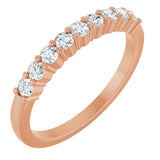 14K Gold Round Natural Diamond Anniversary Band – 1/5–5/8 CTW - Rose Gold