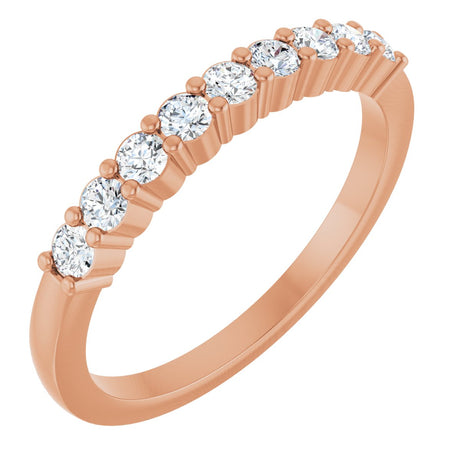 14K Gold Round Lab-Grown Diamond Anniversary Band – 1/6–5/8 CTW - Rose Gold