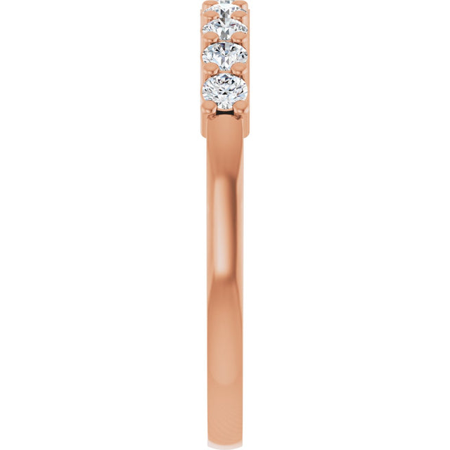 14K Gold Round Natural Diamond Anniversary Band – 1/5–5/8 CTW - Rose Gold - view 4