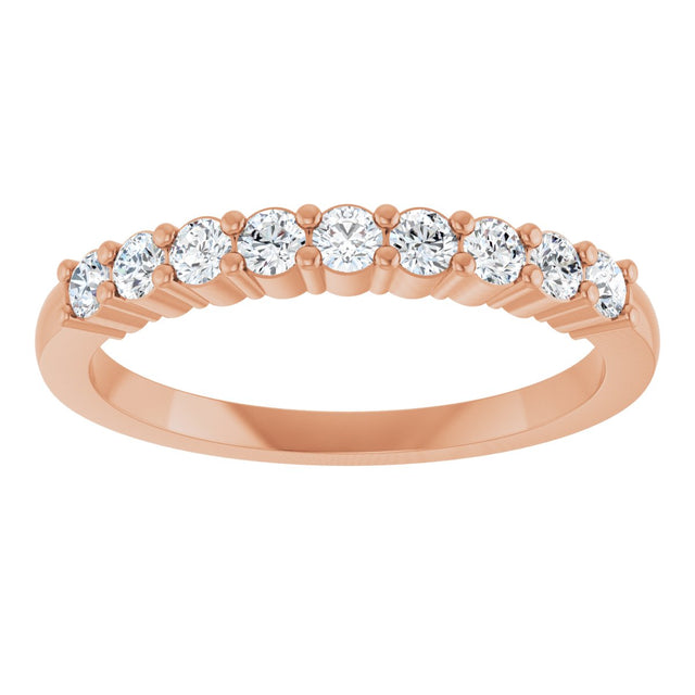 14K Gold Round Lab-Grown Diamond Anniversary Band – 1/6–5/8 CTW - Rose Gold - view 3