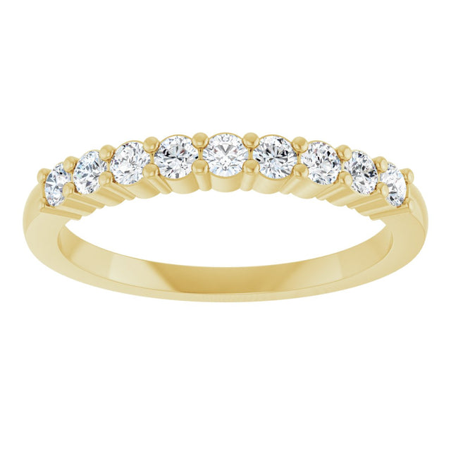 14K Gold Round Lab-Grown Diamond Anniversary Band – 1/6–5/8 CTW - Yellow Gold - view 3