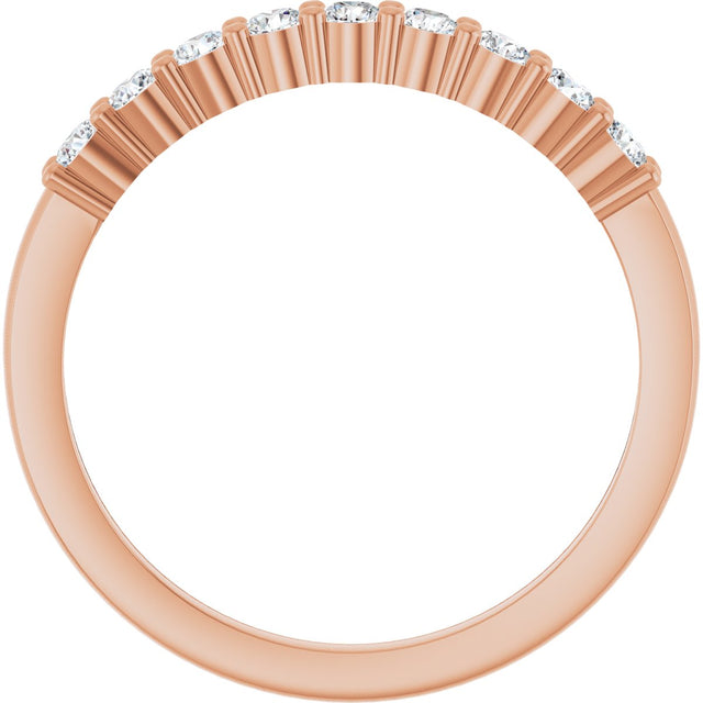 14K Gold Round Lab-Grown Diamond Anniversary Band – 1/6–5/8 CTW - Rose Gold - view 2