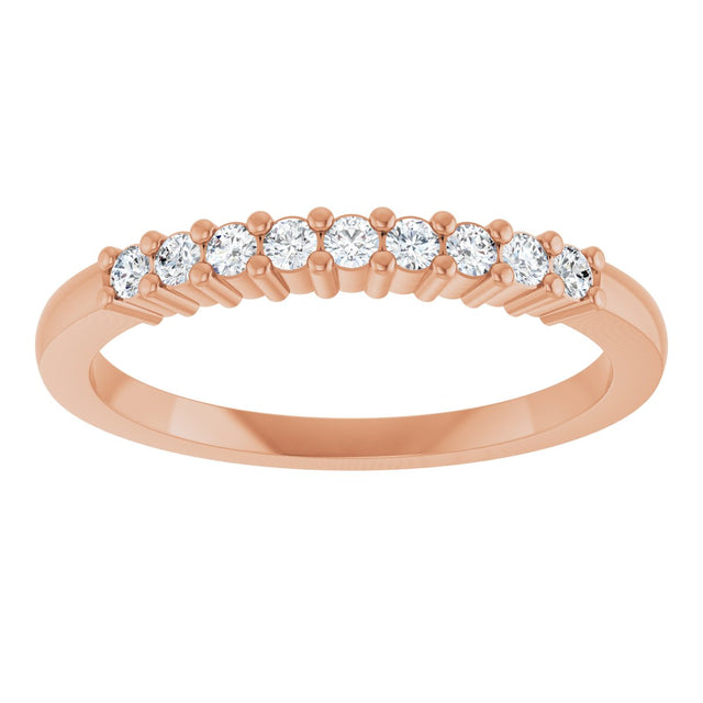 14K Gold Round Lab-Grown Diamond Anniversary Band – 1/6–5/8 CTW - Rose Gold - view 3