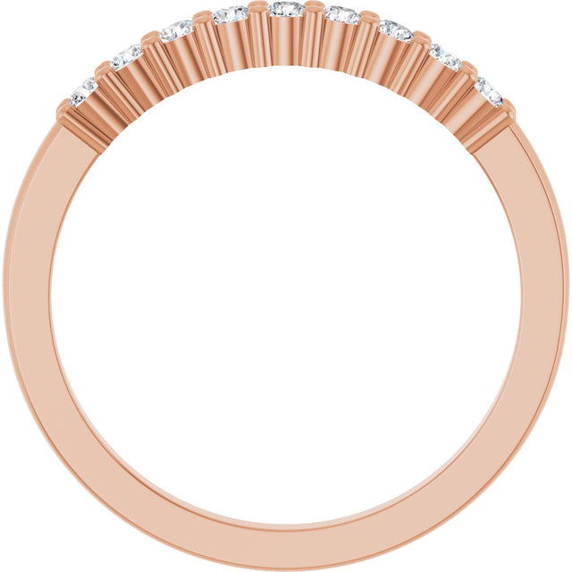 14K Gold Round Lab-Grown Diamond Anniversary Band – 1/6–5/8 CTW - Rose Gold - view 2