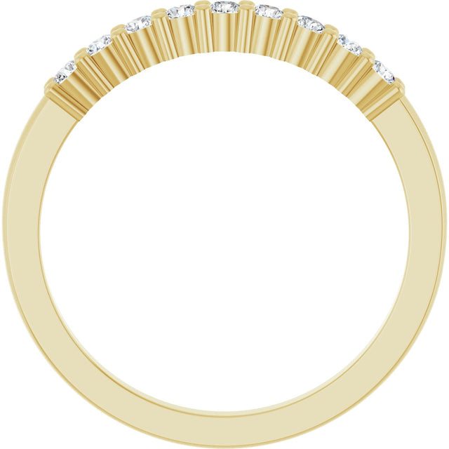 14K Gold Round Natural Diamond Anniversary Band – 1/5–5/8 CTW - Yellow Gold - view 2
