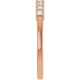 14K Gold Round Natural Diamond Anniversary Band – 1/5–5/8 CTW - Rose Gold - view 4