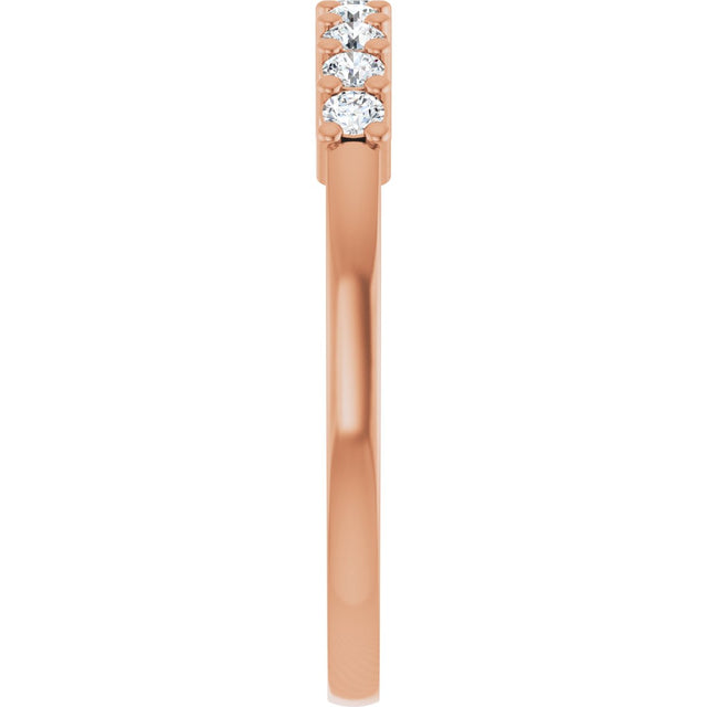 14K Gold Round Natural Diamond Anniversary Band – 1/5–5/8 CTW - Rose Gold - view 4