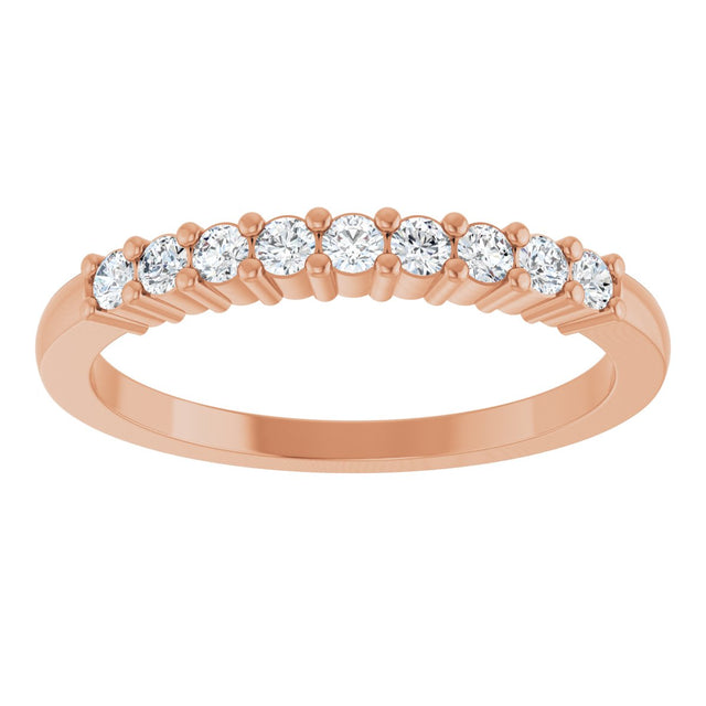14K Gold Round Natural Diamond Anniversary Band – 1/5–5/8 CTW - Rose Gold - view 3