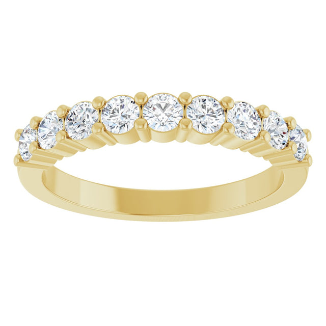 14K Gold Round Lab-Grown Diamond Anniversary Band – 1/6–5/8 CTW - Yellow Gold - view 3