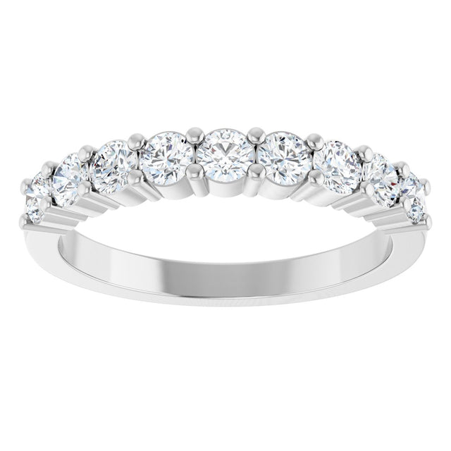 Platinum Round Natural Diamond Anniversary Band – 1/5–1 1/3 CTW - view 3