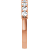 14K Gold Round Natural Diamond Anniversary Band – 1/5–5/8 CTW - Rose Gold - view 4