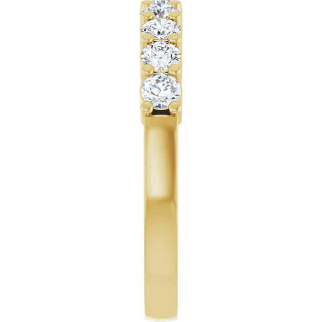 14K Gold Round Natural Diamond Anniversary Band – 1/5–5/8 CTW - Yellow Gold - view 4