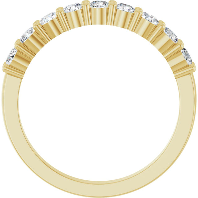 14K Gold Round Lab-Grown Diamond Anniversary Band – 1/6–5/8 CTW - Yellow Gold - view 2