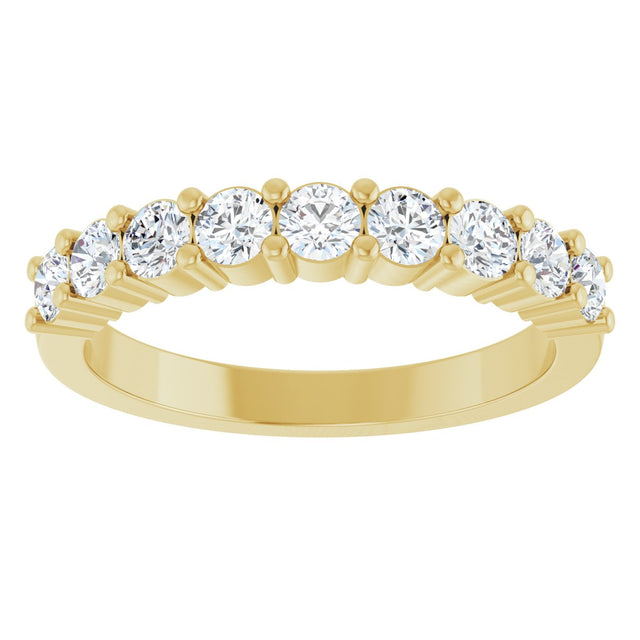 14K Gold Round Natural Diamond Anniversary Band – 3/4–1 1/3 CTW - Yellow Gold - view 3