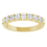 14K Gold Round Lab-Grown Diamond Anniversary Band – 3/4–1 1/4 CTW - Yellow Gold - view 3