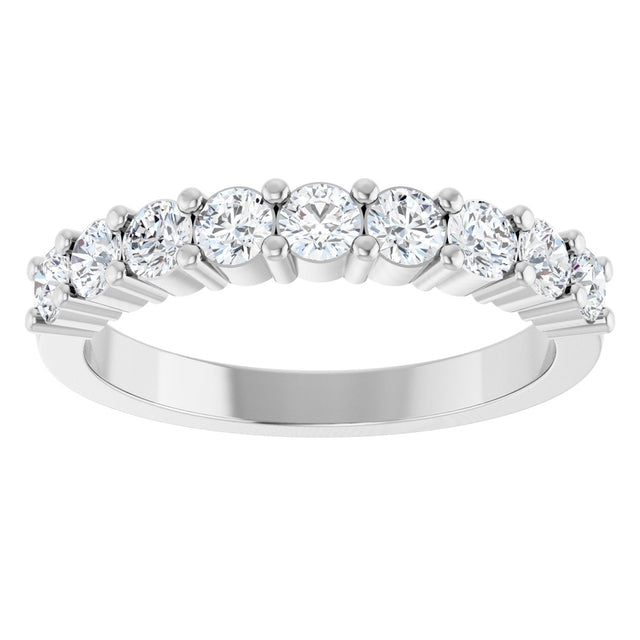 Platinum Round Natural Diamond Anniversary Band – 1/5–1 1/3 CTW - view 3