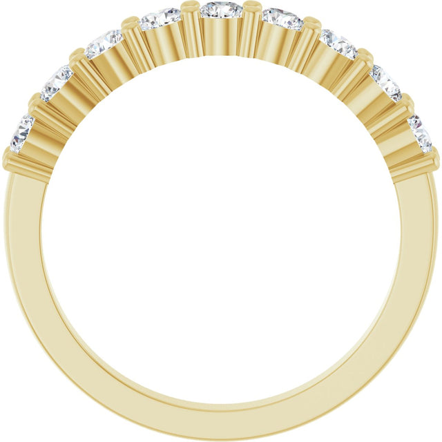 14K Gold Round Natural Diamond Anniversary Band – 3/4–1 1/3 CTW - Yellow Gold - view 2