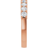 14K Gold Round Natural Diamond Anniversary Band – 3/4–1 1/3 CTW - Rose Gold - view 4