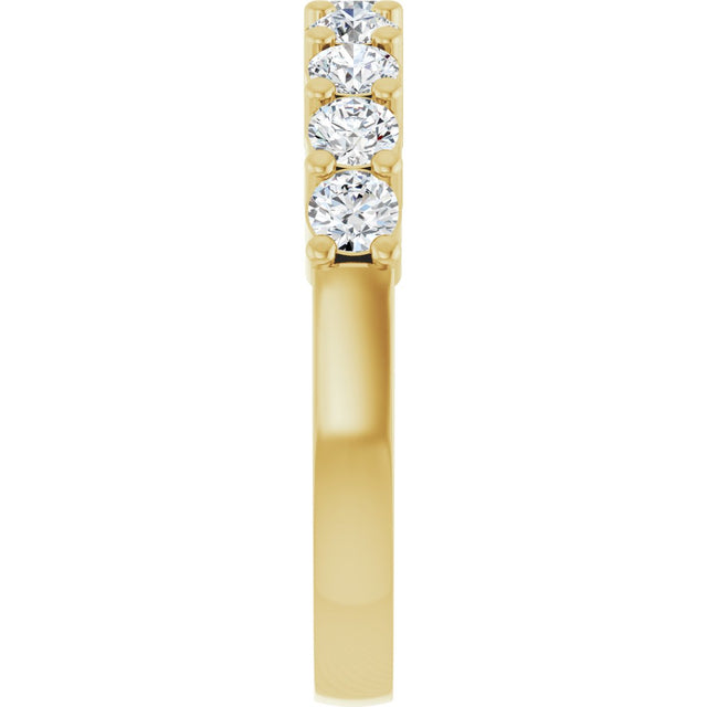 14K Gold Round Natural Diamond Anniversary Band – 3/4–1 1/3 CTW - Yellow Gold - view 4