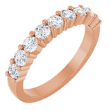 14K Gold Round Lab-Grown Diamond Anniversary Band – 3/4–1 1/4 CTW - Rose Gold