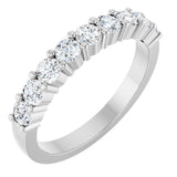 14K Gold Round Lab-Grown Diamond Anniversary Band – 3/4–1 1/4 CTW - White Gold