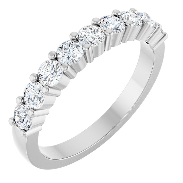 14K Gold Round Lab-Grown Diamond Anniversary Band – 3/4–1 1/4 CTW - White Gold