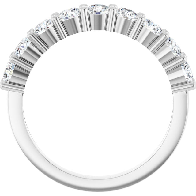 Platinum Round Natural Diamond Anniversary Band – 1/5–1 1/3 CTW - view 2