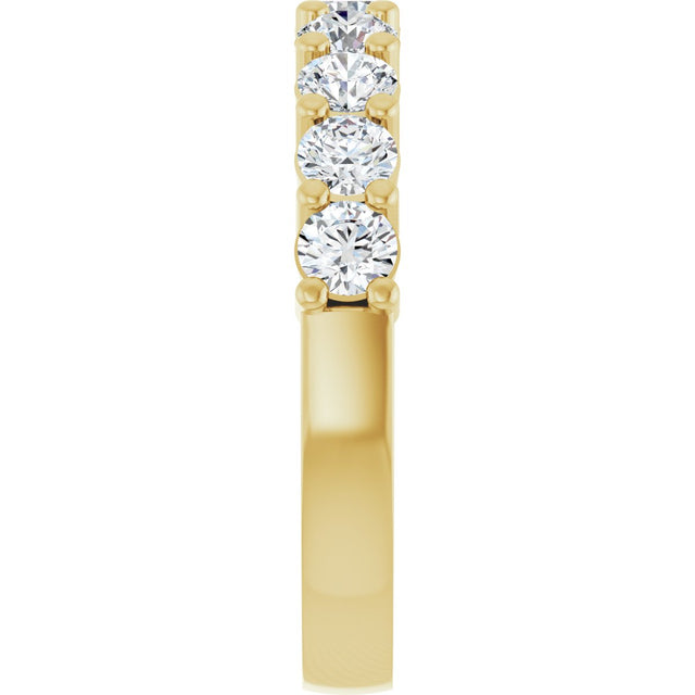 14K Gold Round Natural Diamond Anniversary Band – 3/4–1 1/3 CTW - Yellow Gold - view 4