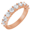 14K Gold Round Natural Diamond Anniversary Band – 3/4–1 1/3 CTW - Rose Gold