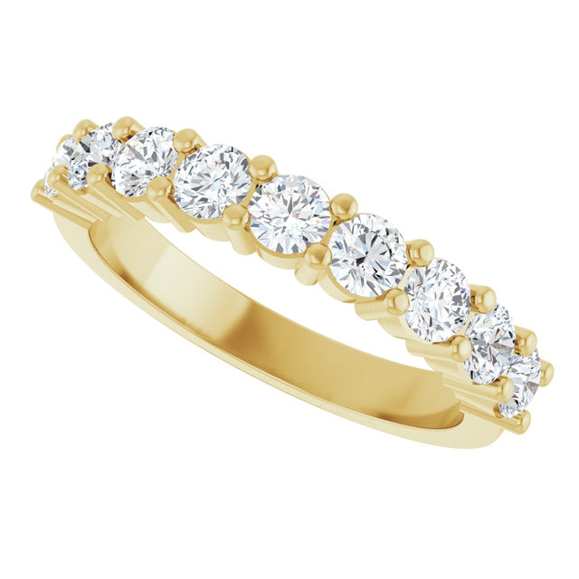 14K Gold Round Lab-Grown Diamond Anniversary Band – 3/4–1 1/4 CTW - Yellow Gold - view 5