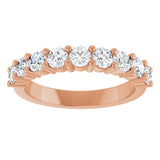 14K Gold Round Natural Diamond Anniversary Band – 3/4–1 1/3 CTW - Rose Gold - view 3
