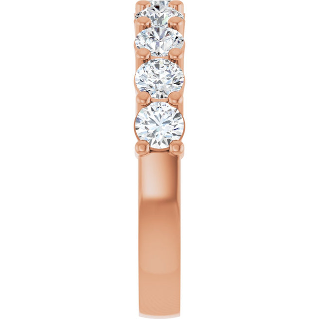14K Gold Round Lab-Grown Diamond Anniversary Band – 3/4–1 1/4 CTW - Rose Gold - view 4