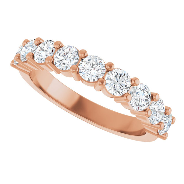 14K Gold Round Lab-Grown Diamond Anniversary Band – 3/4–1 1/4 CTW - Rose Gold - view 5