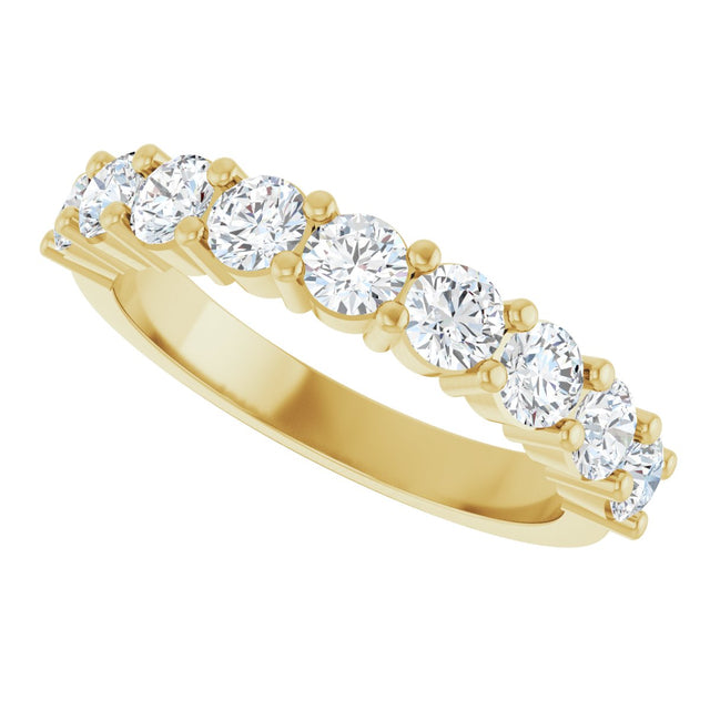 14K Gold Round Lab-Grown Diamond Anniversary Band – 3/4–1 1/4 CTW - Yellow Gold - view 5