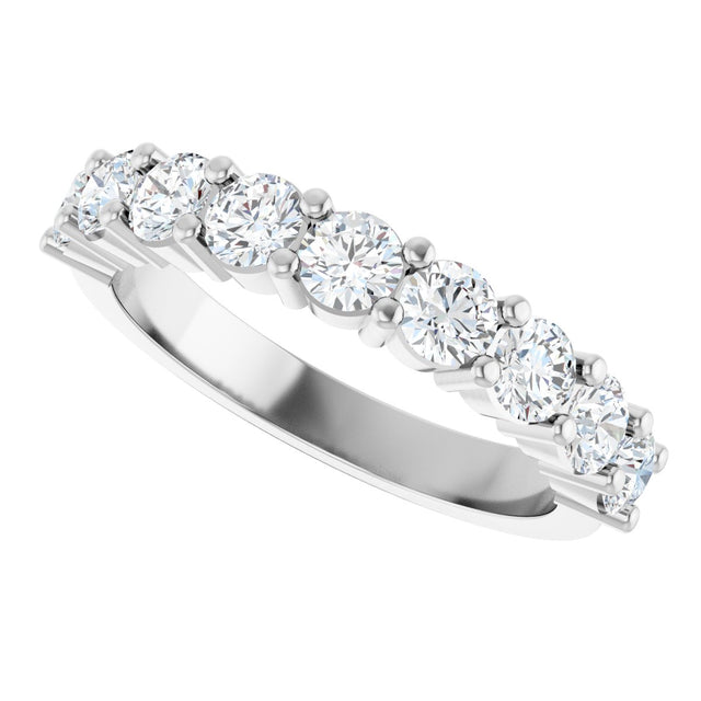Platinum Round Natural Diamond Anniversary Band – 1/5–1 1/3 CTW - view 5