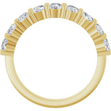 14K Gold Round Natural Diamond Anniversary Band – 3/4–1 1/3 CTW - Yellow Gold - view 2