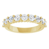 14K Gold Round Lab-Grown Diamond Anniversary Band – 3/4–1 1/4 CTW - Yellow Gold - view 3