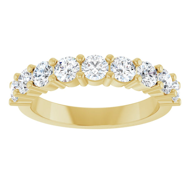 14K Gold Round Lab-Grown Diamond Anniversary Band – 3/4–1 1/4 CTW - Yellow Gold - view 3