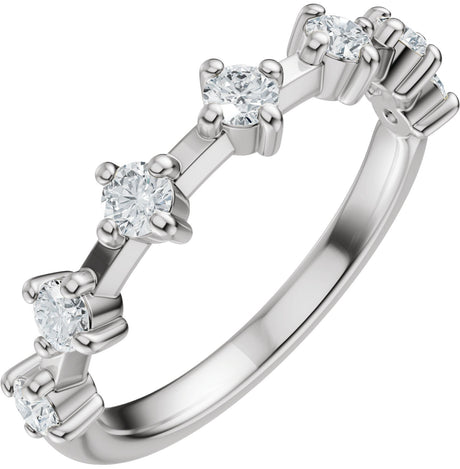 Platinum Round Lab-Grown Diamond Seven-Stone Anniversary Band – 1/2 CTW