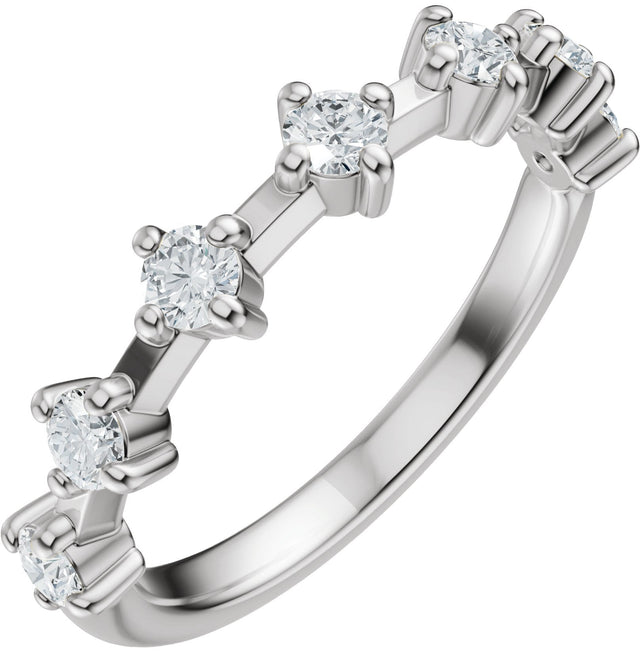 Platinum Round Lab-Grown Diamond Seven-Stone Anniversary Band – 1/2 CTW